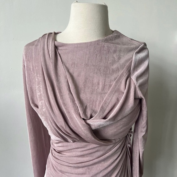 ASTR The Label Mauve Ruched Midi Dress - Picture 7 of 13